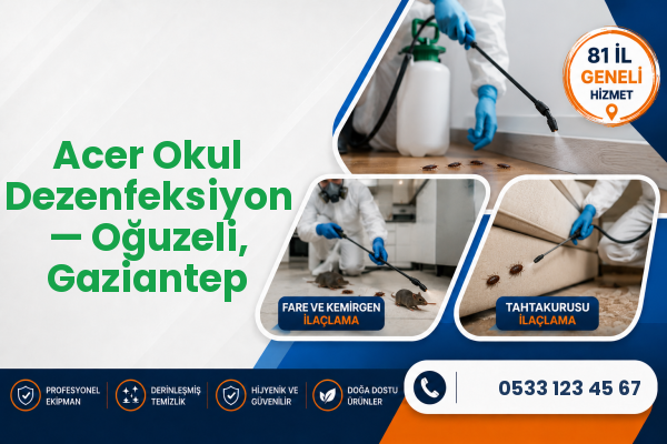 Acer Okul Dezenfeksiyon — Oğuzeli, Gaziantep