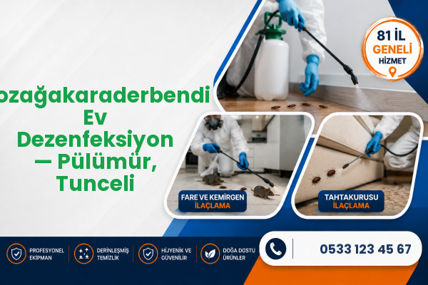 Bozağakaraderbendi Ev Dezenfeksiyon — Pülümür, Tunceli