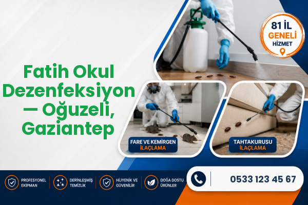 Fatih Okul Dezenfeksiyon — Oğuzeli, Gaziantep
