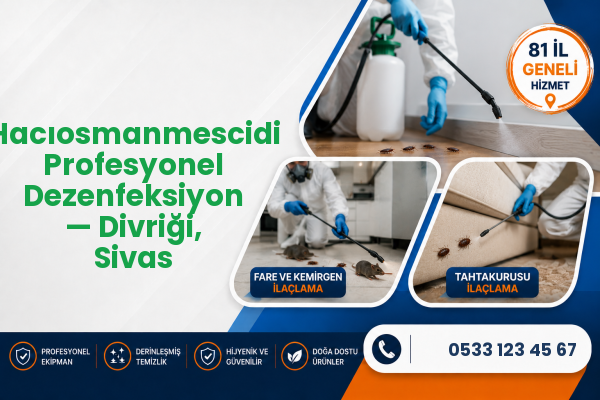 Hacıosmanmescidi Profesyonel Dezenfeksiyon — Divriği, Sivas